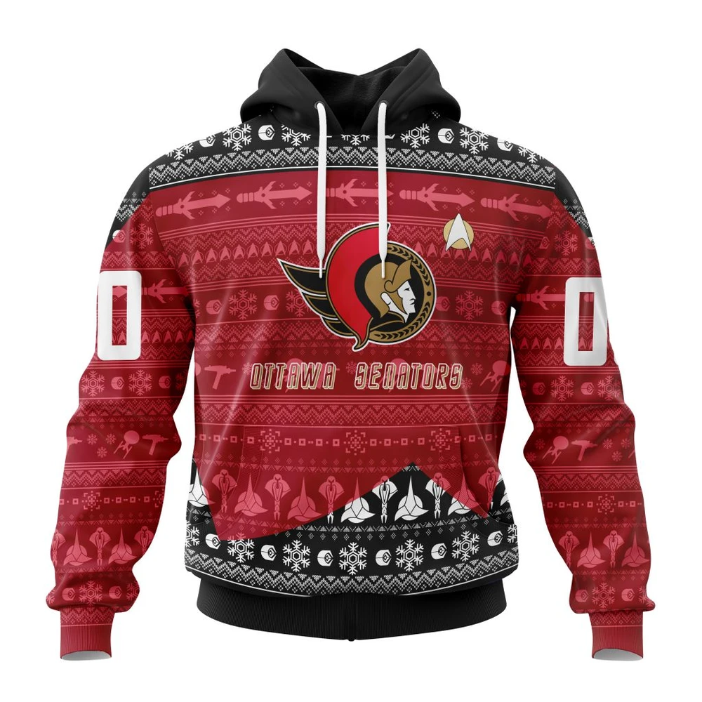 Ottawa Senators Special Star Trek Design All Over Print Hoodie Style 61778