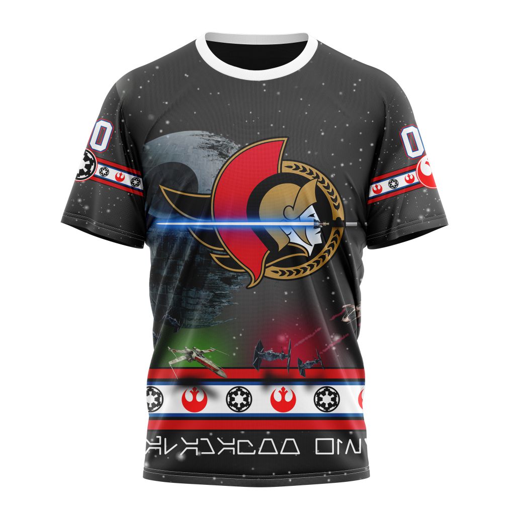 Ottawa Senators Special Star Wars Design Personalized Name And Number T-Shirt Oregontrailrvpk Shirt
