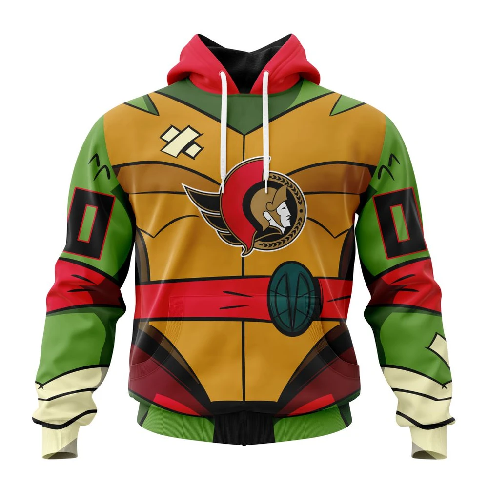 Ottawa Senators Special Teenage Mutant Ninja Turtles Design All Over Print Hoodie Style 75798