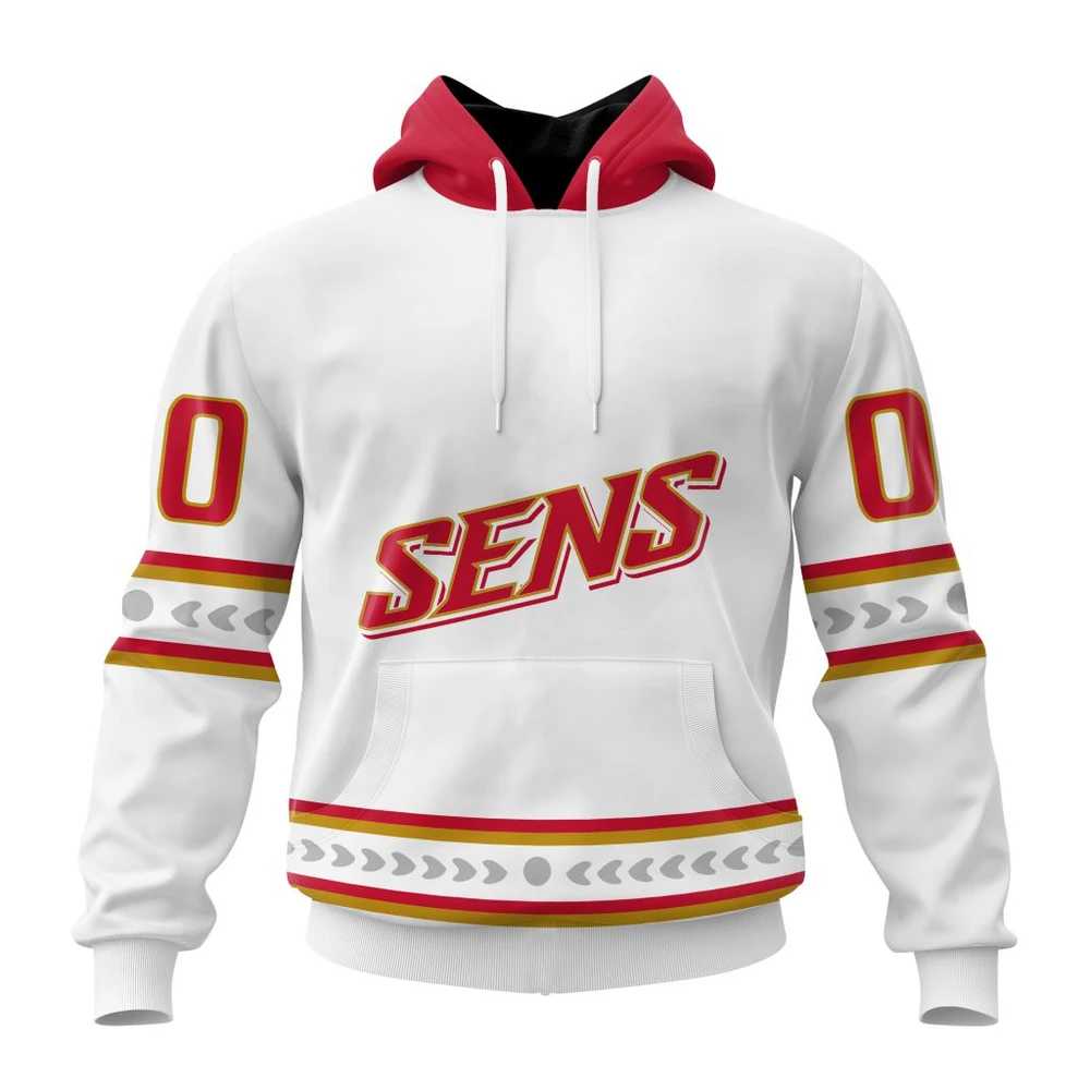 Ottawa Senators Special Whiteout Design All Over Print Hoodie Style 62620