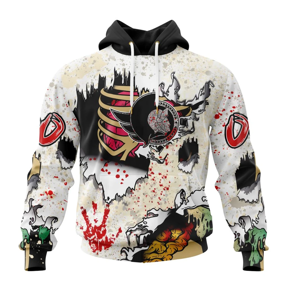 Ottawa Senators Special Zombie For Halloween All Over Print Hoodie Style 31019