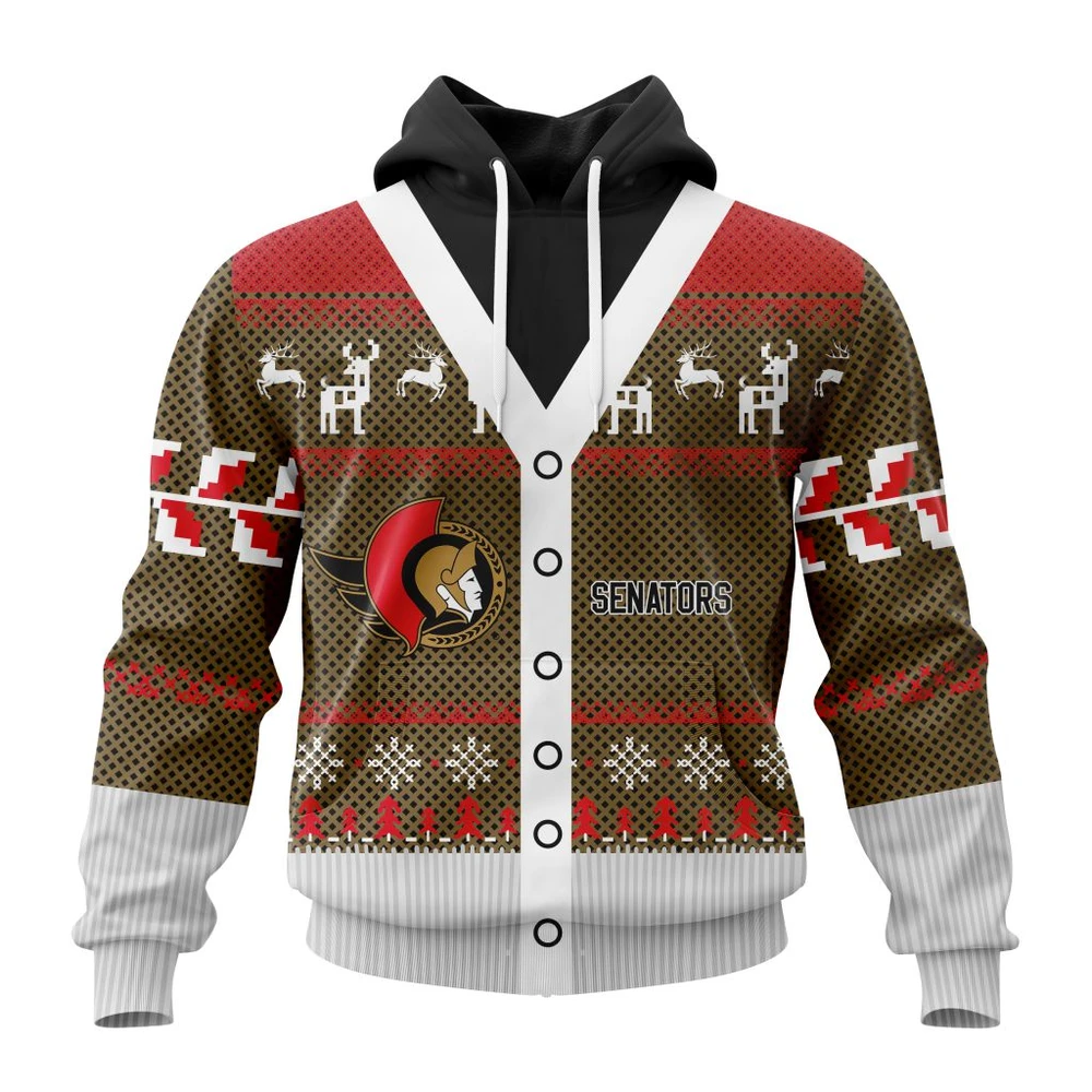 Ottawa Senators Specialized Chrismas Season All Over Print Hoodie Style 82773