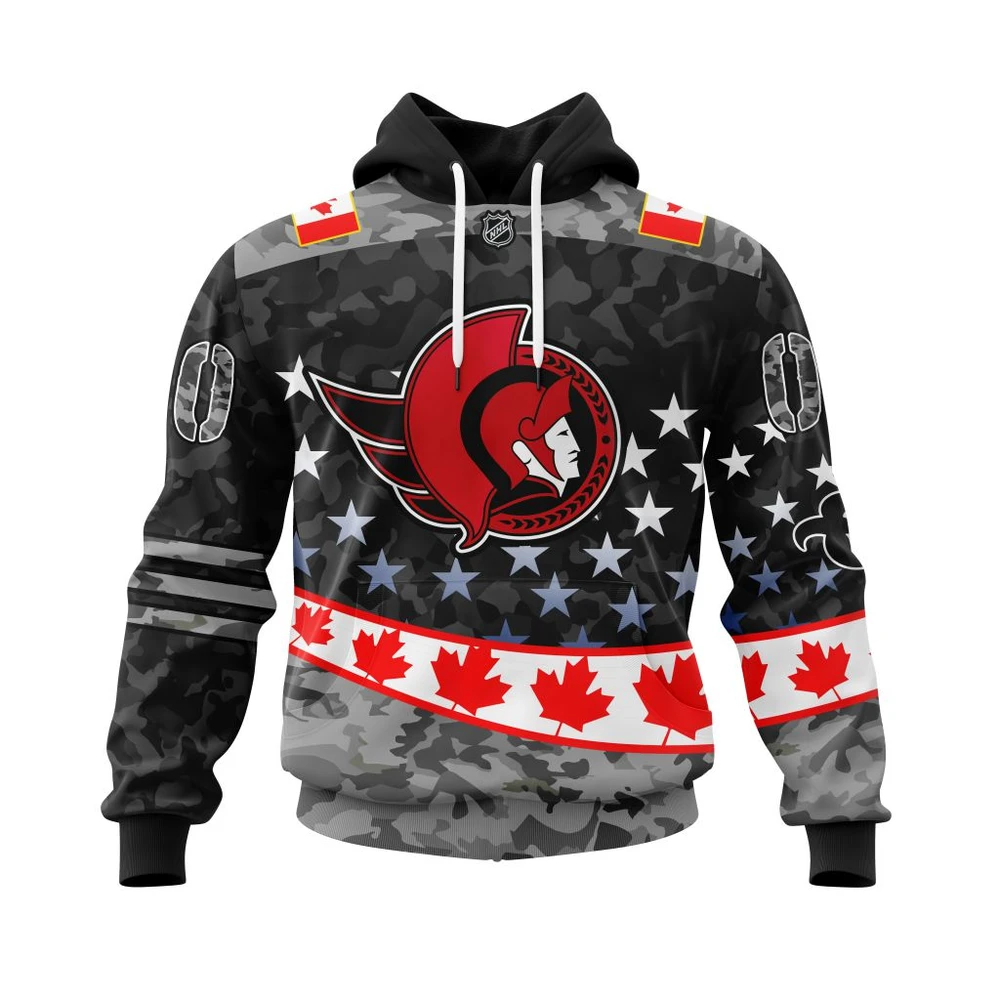 Ottawa Senators Specialized Color And Our Beloved Canadien Flag Color All Over Print Hoodie Style 83735