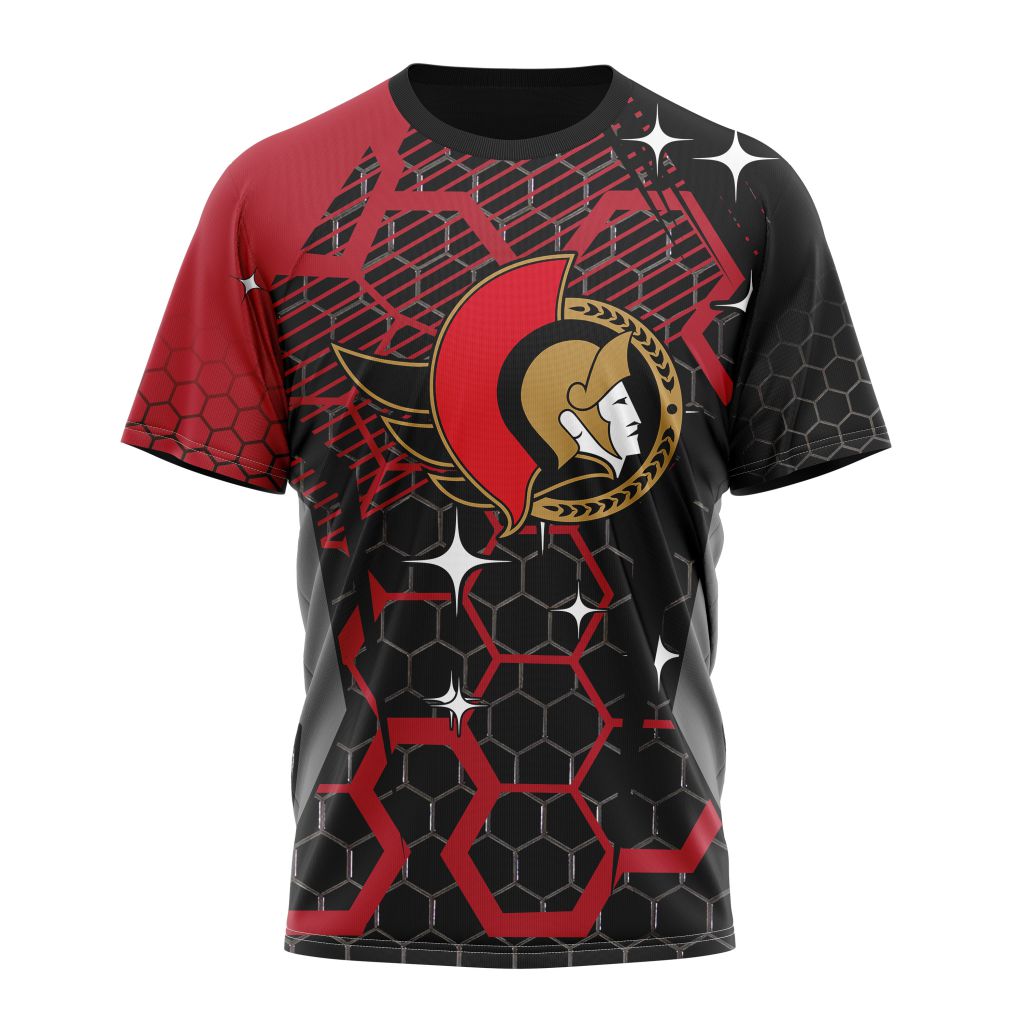 Ottawa Senators Specialized Design With MotoCross Syle Personalized Name And Number T-Shirt Oregontrailrvpk Shirt