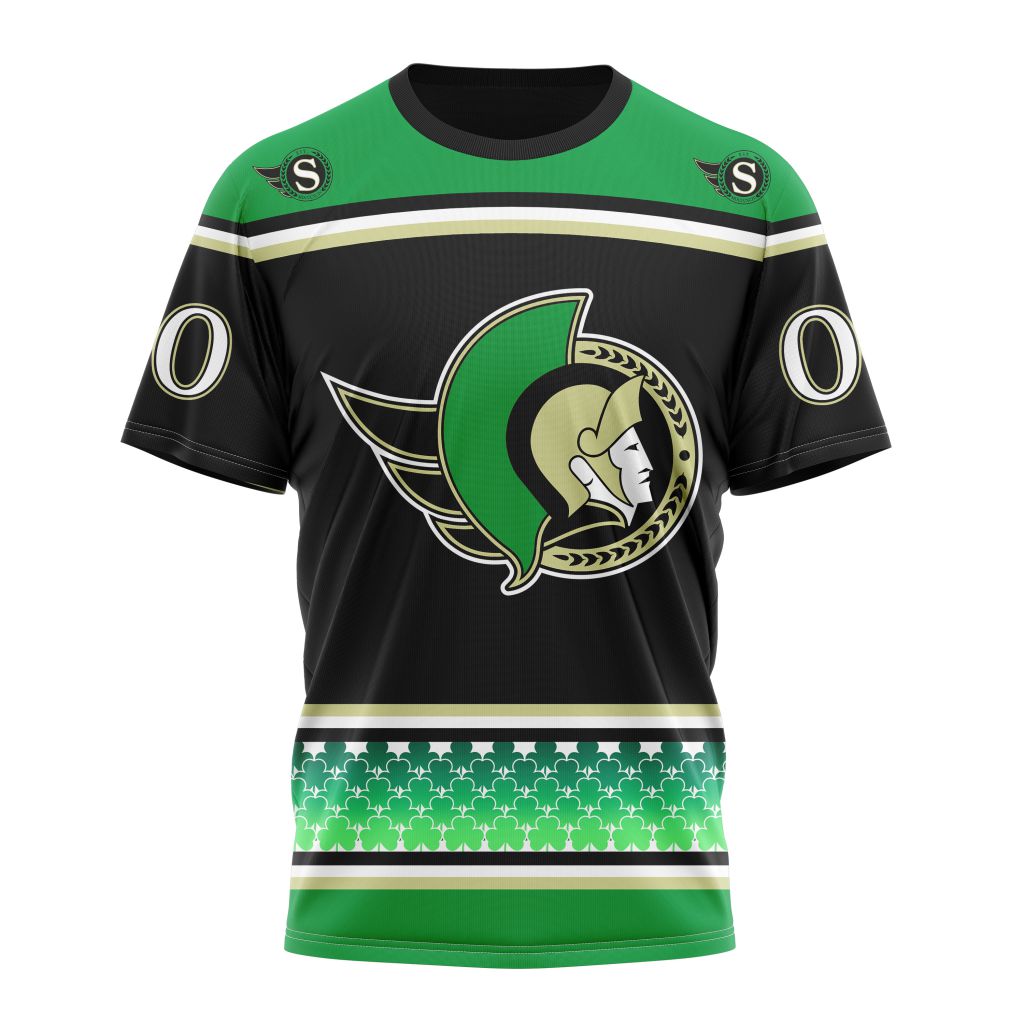 Ottawa Senators Specialized Hockey Celebrate St Patrick's Day Personalized Name And Number T-Shirt Oregontrailrvpk Shirt