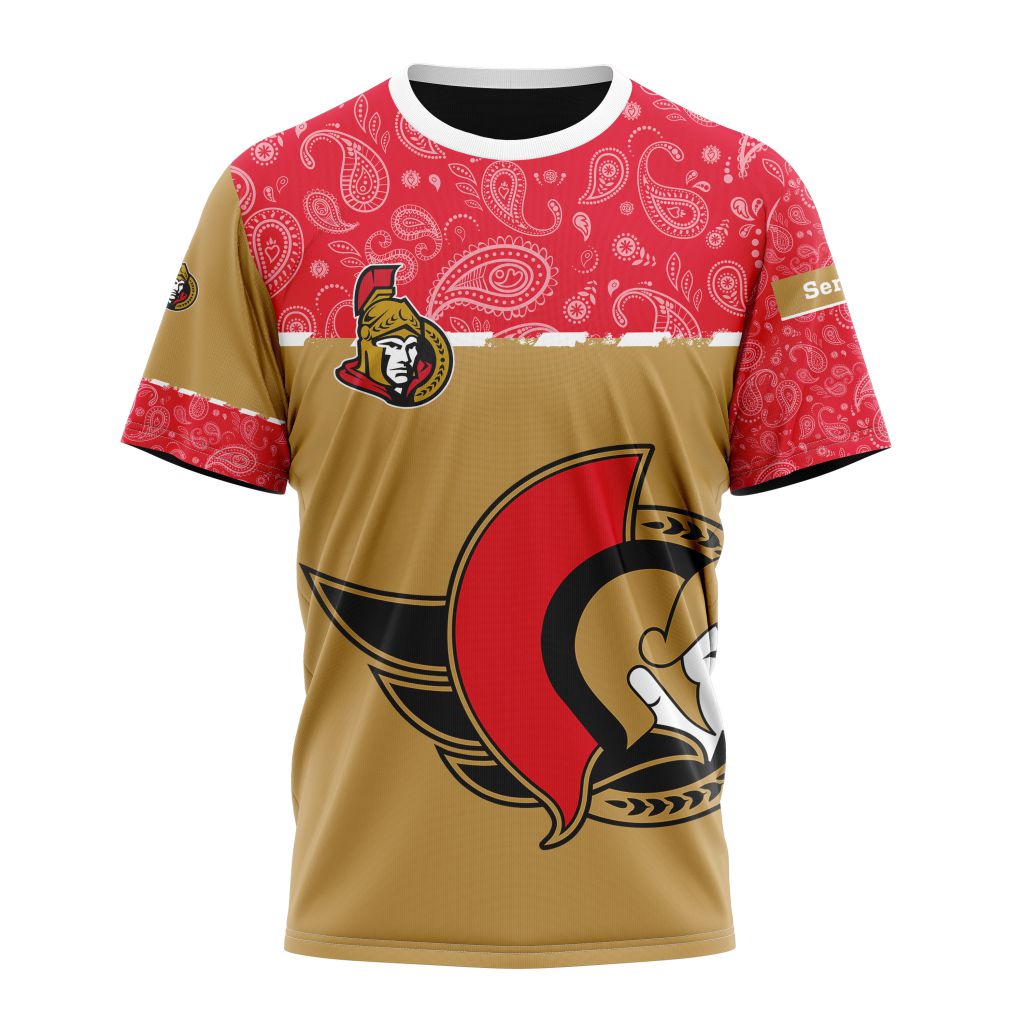 Ottawa Senators Specialized Jersey Hockey With Paisley Personalized Name And Number T-Shirt Oregontrailrvpk Shirt