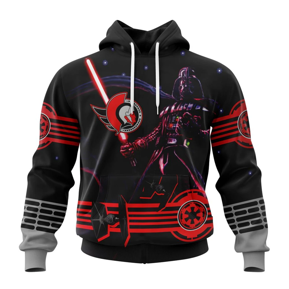 Ottawa Senators Specialized Starwar Darth Vader Version Jersey All Over Print Hoodie Style 60535