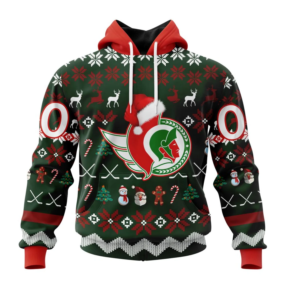 Ottawa Senators Specialized Unisex Christmas Is Coming All Over Print Hoodie Style 31108