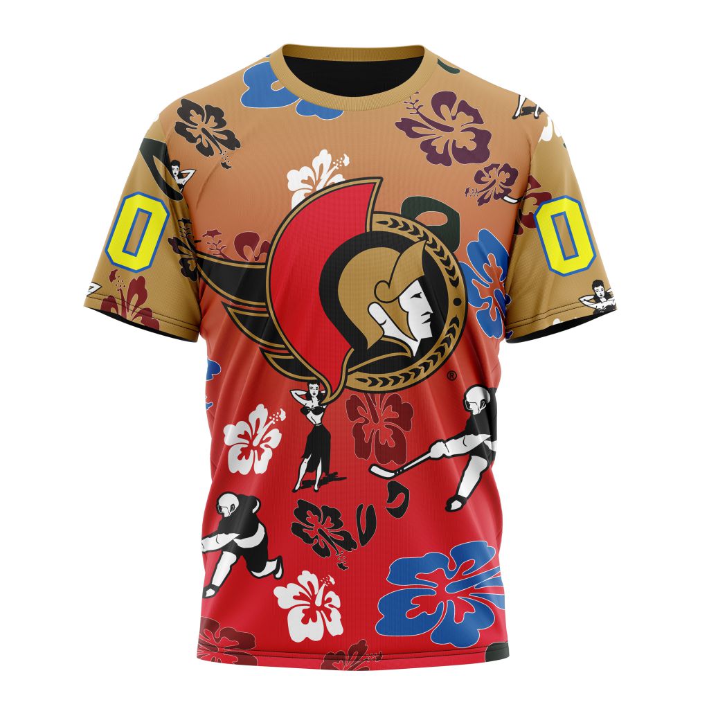 Ottawa Senators X Hawaii Specialized Design For Hawaiia Personalized Name And Number T-Shirt Oregontrailrvpk Shirt