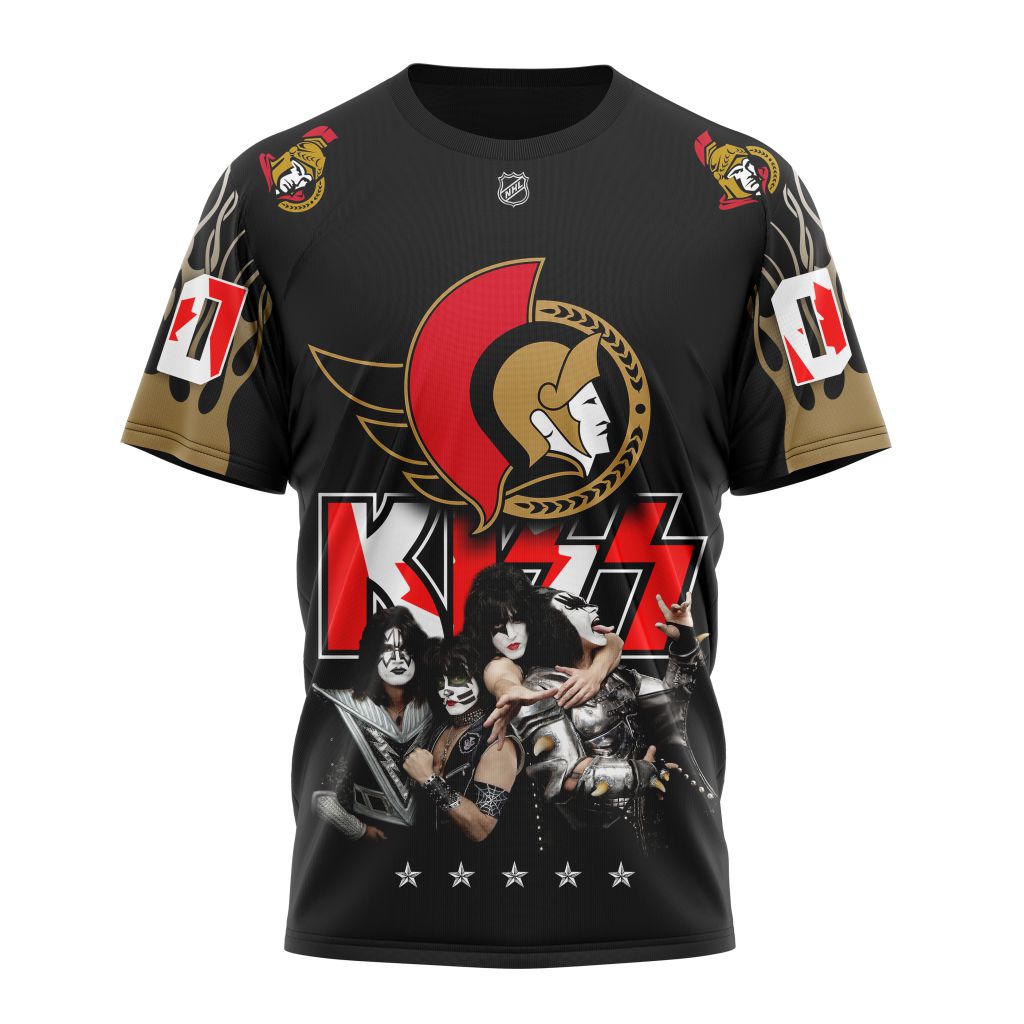 Ottawa Senators X Kiss Specialized Design Personalized Name And Number T-Shirt Oregontrailrvpk Shirt