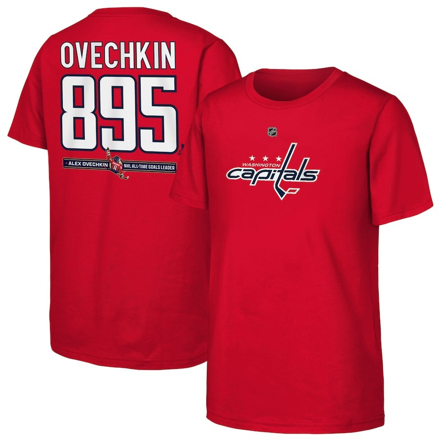 Ovechkin 895 T-Shirt Alex Ovechkin NHL All-Time Goal Leader Scored The Great 895 Fan Merch Oregontrailrvpk Shirt