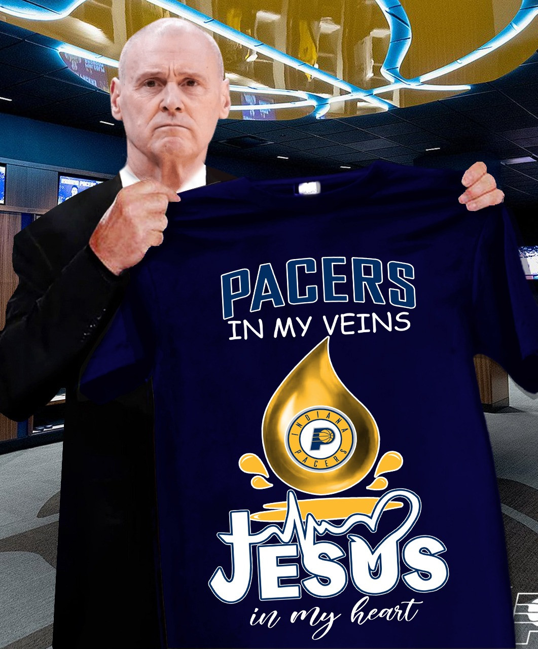 Pacers In My Veins Jesus In My Heart Shirt Faith Basketball Gifts For Indiana Pacers Fans Oregontrailrvpk Shirt