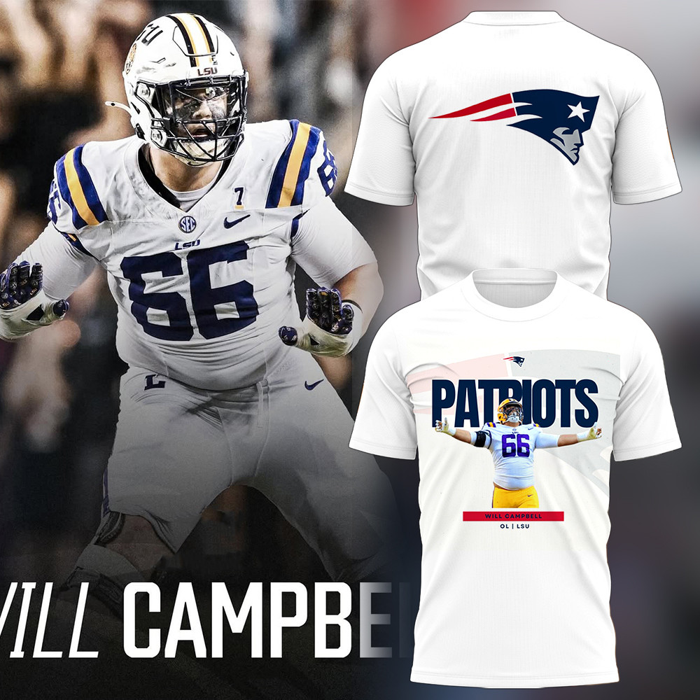 Patriots Will Campbell 2025 NFL T-Shirt Football Related Gifts Oregontrailrvpk Shirt