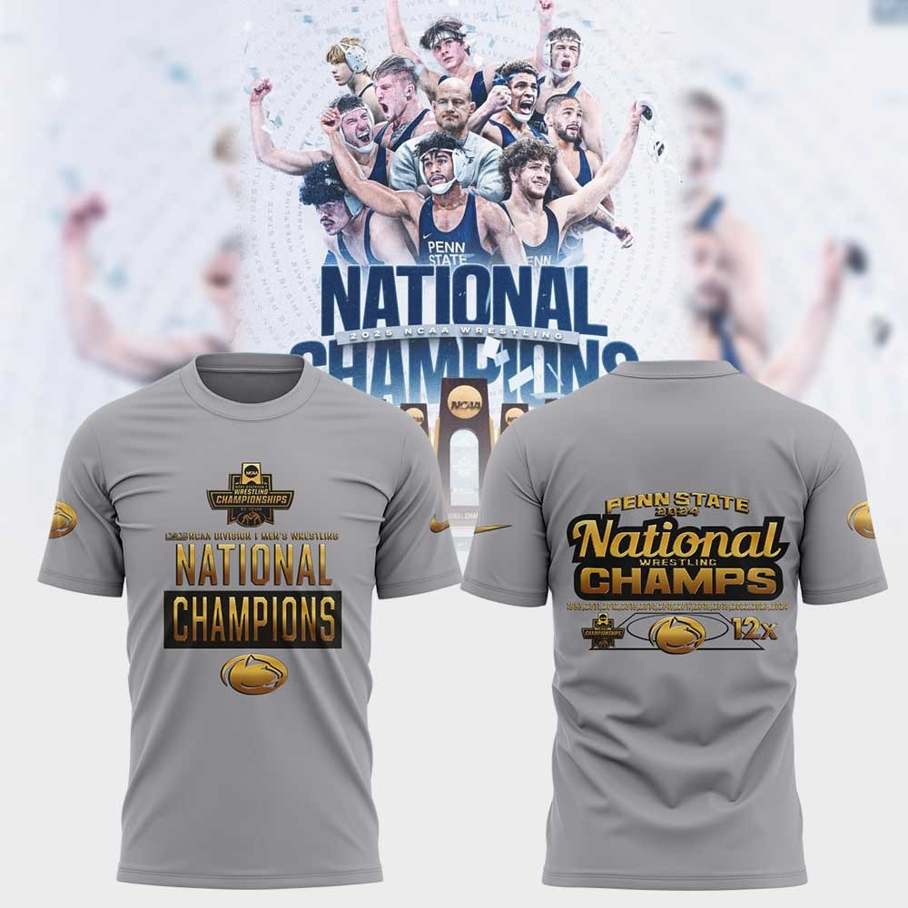 Penn State Nittany Lions 2025 NCAA Wrestling National Champions Gold T-Shirt Gift For Dad Oregontrailrvpk Shirt