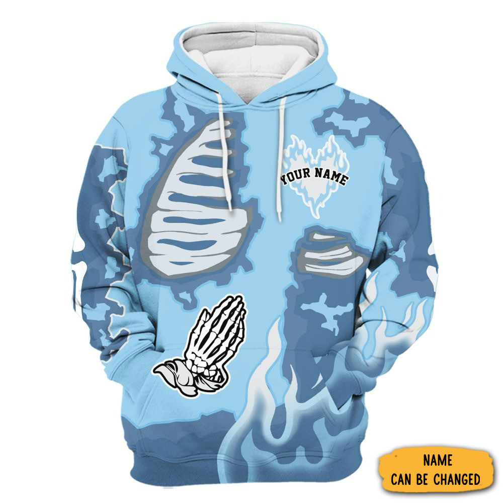 Personalized Dislike Us Graphic Burning Legend Blue 11s Hoodie Gift