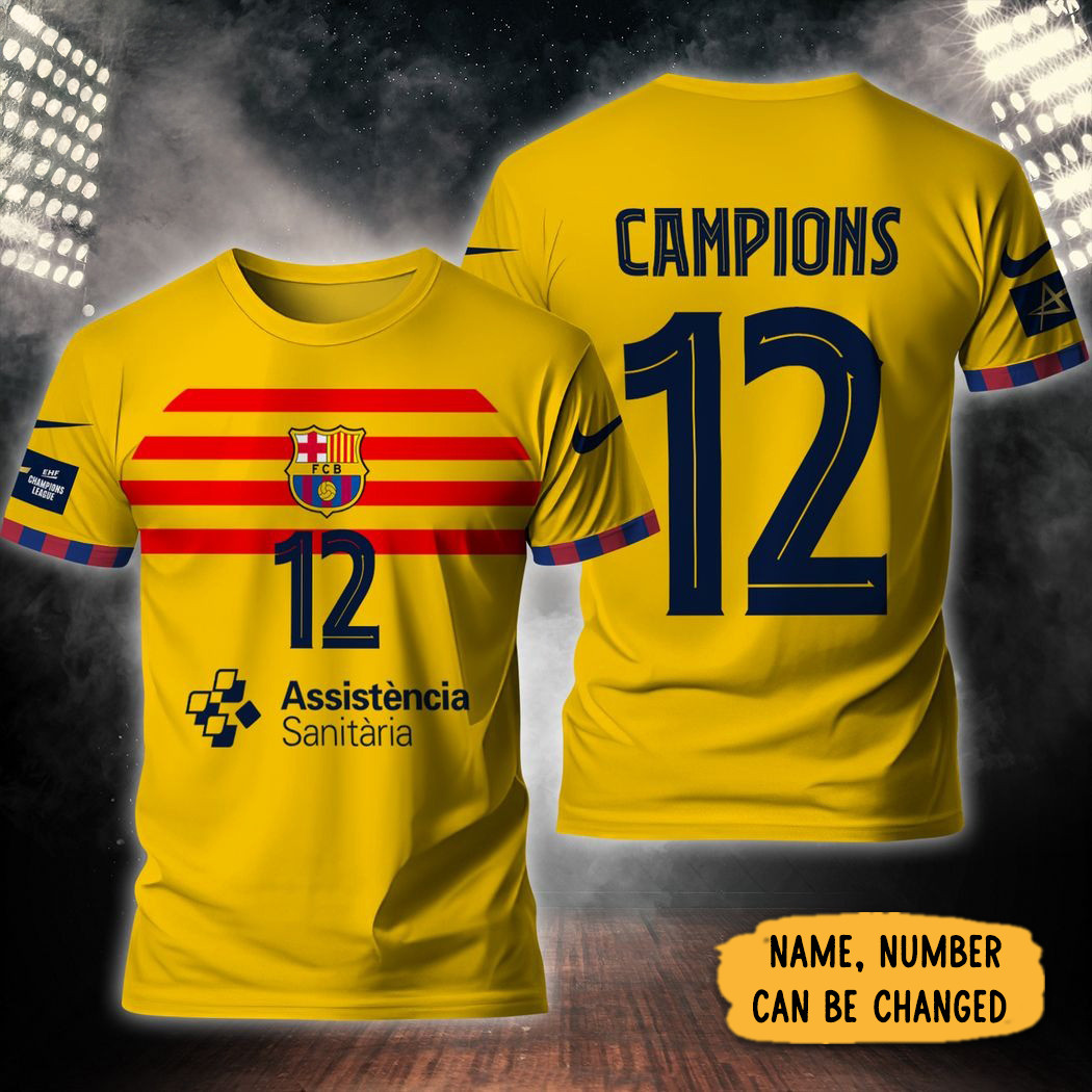 Personalized FC Barcelona Handbol EHF Champions League 2024 Shirt Football Oregontrailrvpk Shirt