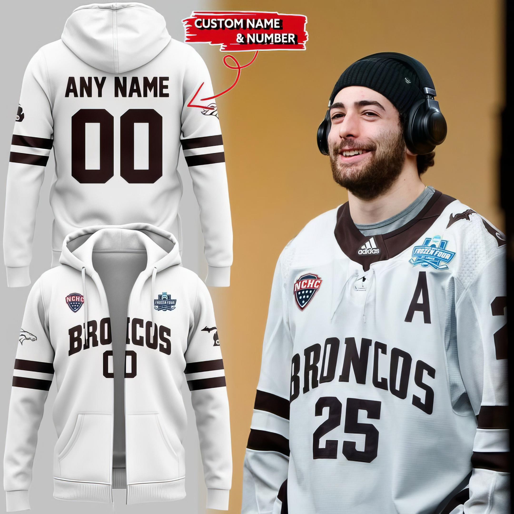 Personalized Final Four WMB Uniform Zip Hoodie Gifts For Boyfriend
