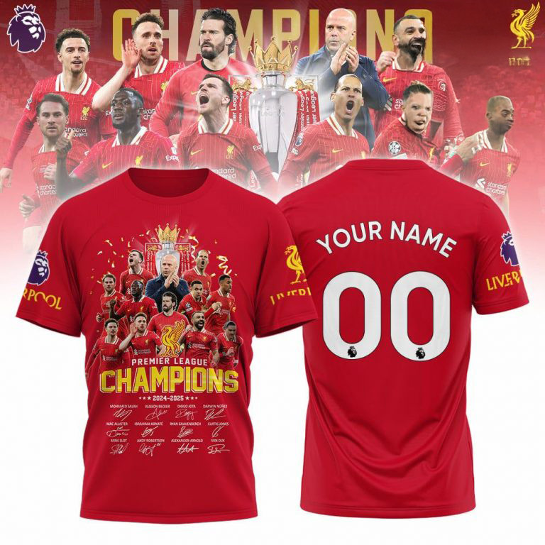 Personalized Liverpool Premier League Champions 2024-2025 T-Shirt Gift For Liverpool Fans Oregontrailrvpk Shirt