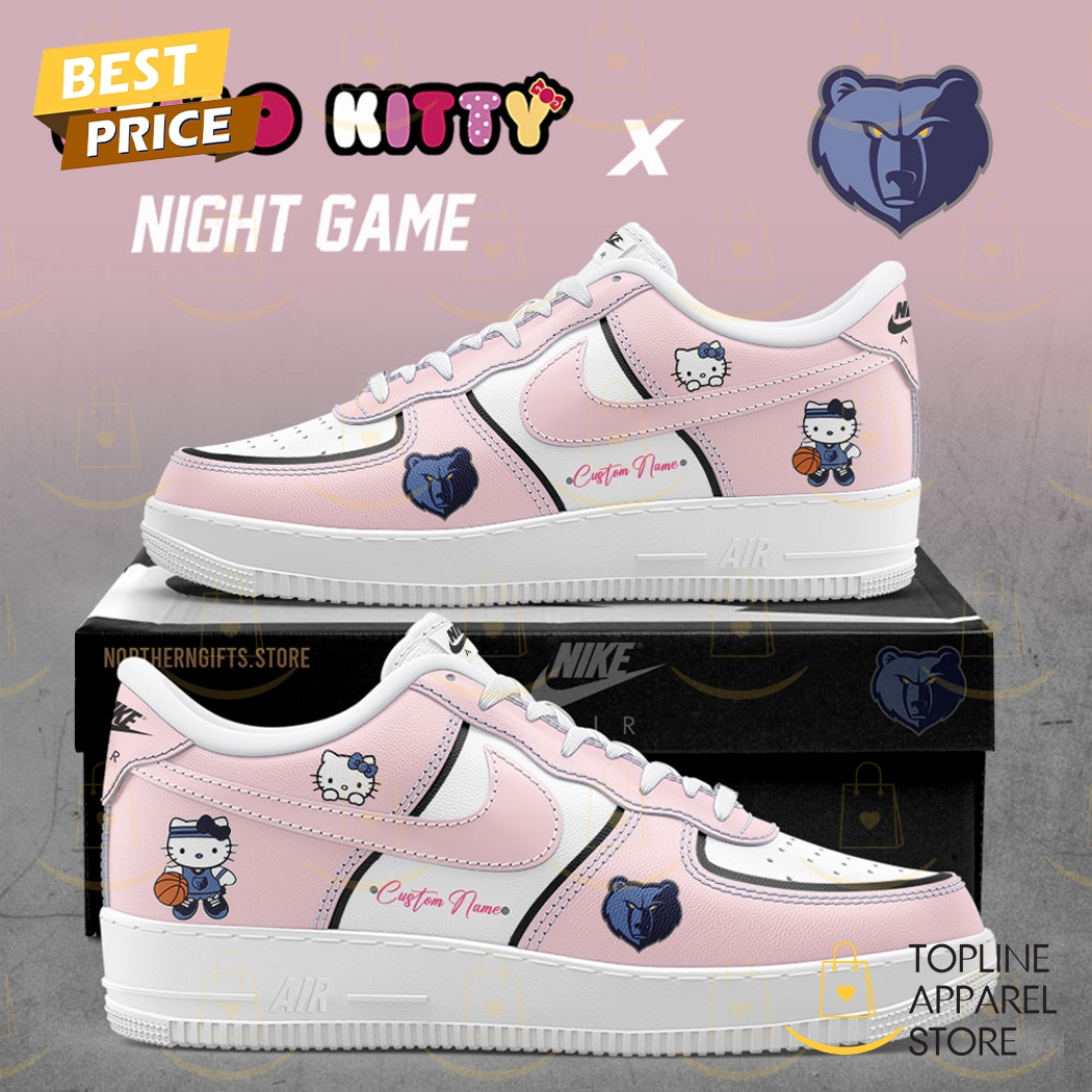 Personalized Memphis Grizzlies x Hello Kitty Night Game Air Force 1