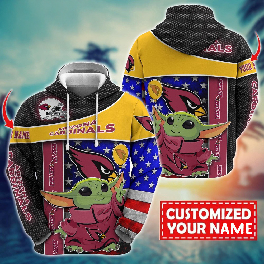Personalized NFL Arizona Cardinals Baby Yoda Hoodie Best