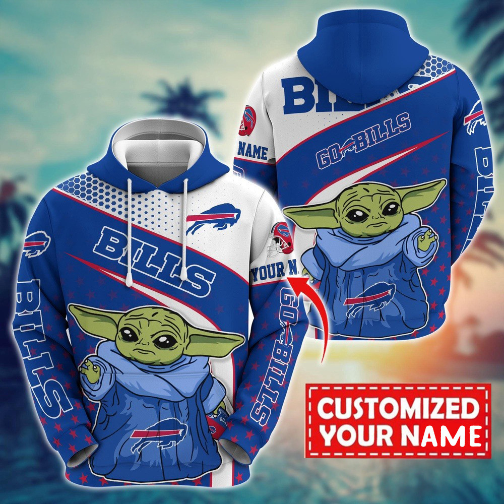 Personalized NFL Buffalo Bills Baby Yoda Hoodie Football Gifts