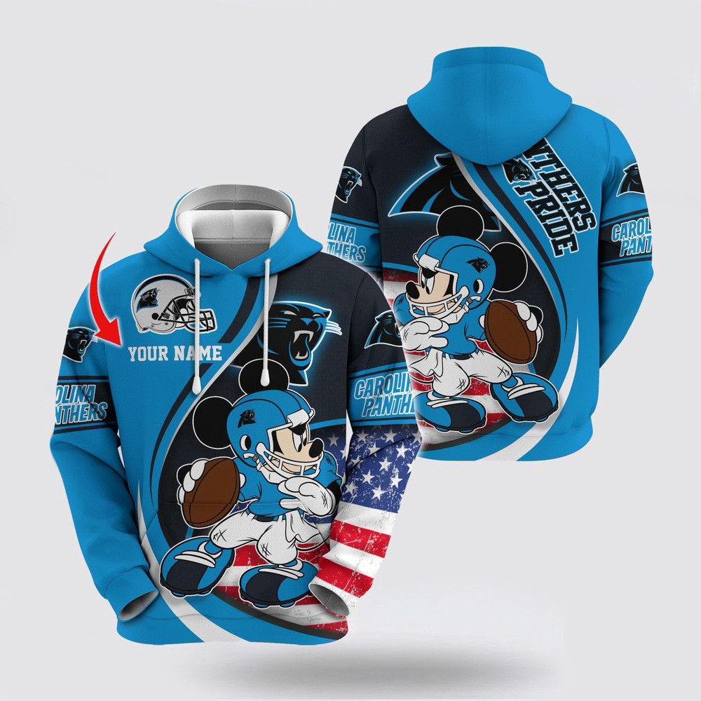 Personalized NFL Carolina Panthers Hoodie Mickey Mouse 100 Year Anniversary
