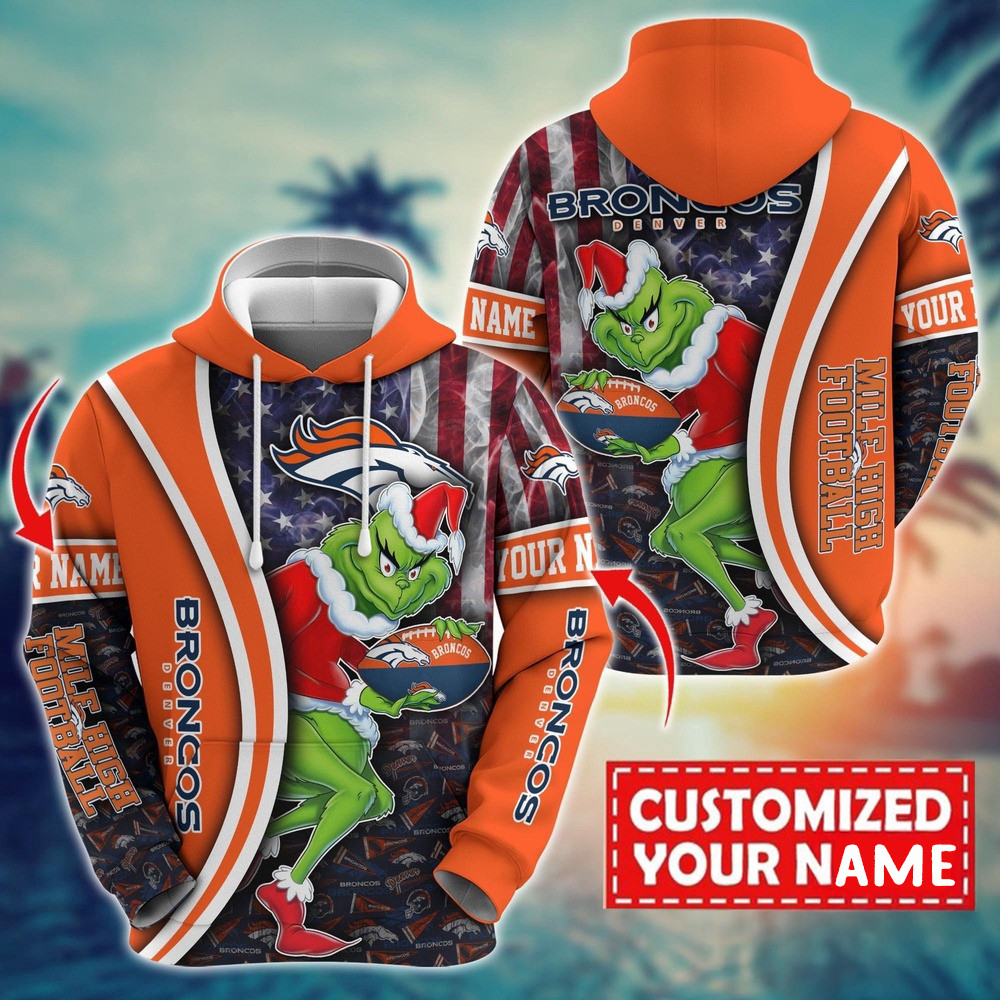 Personalized NFL Denver Broncos Grinch Unisex Hoodie Unique