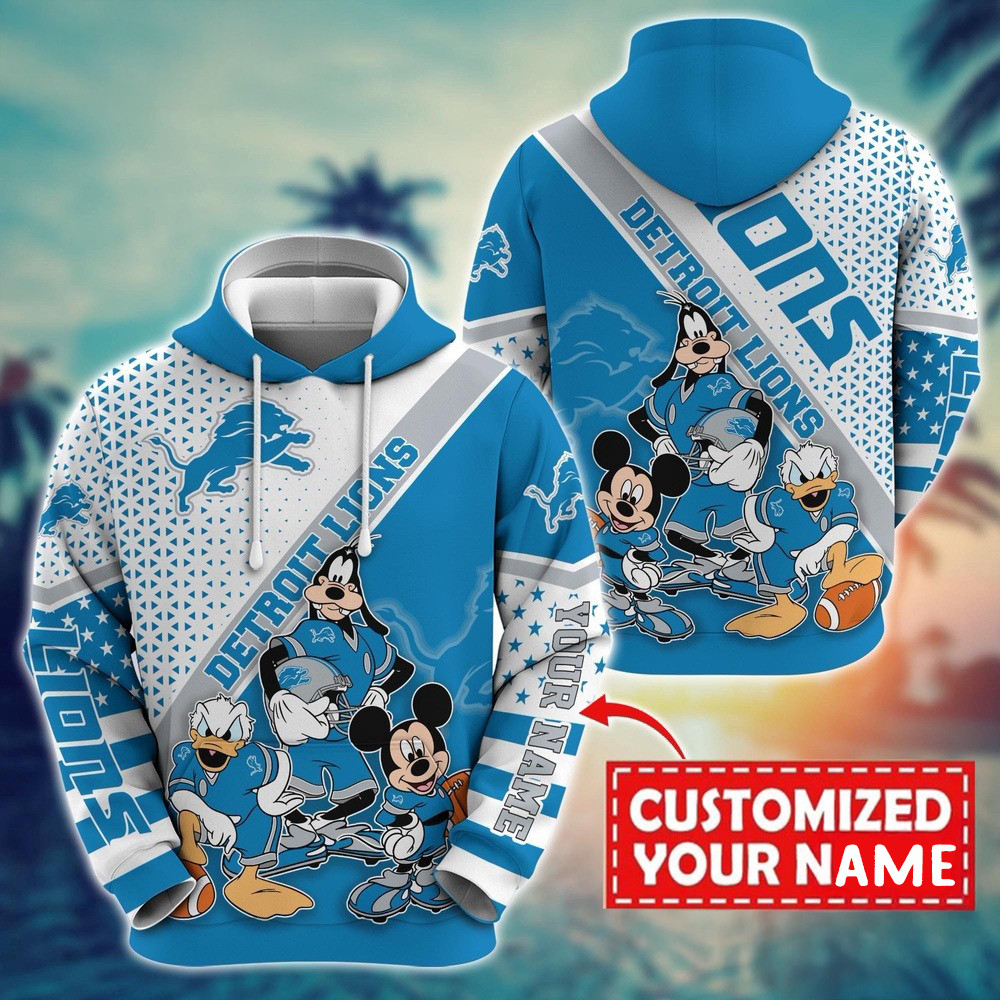 Personalized NFL Detroit Lions Hoodie Character Cartoon Movie Unisex Hoodie