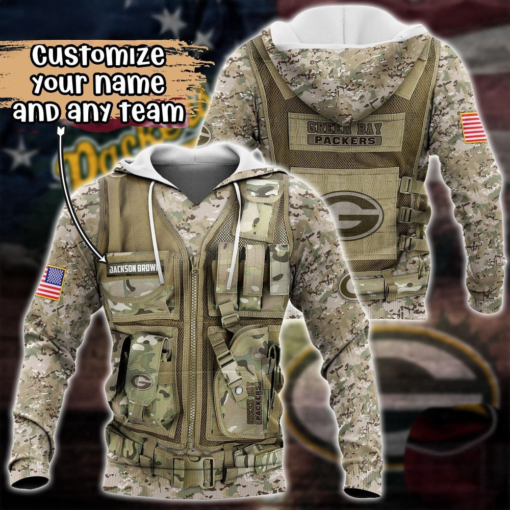 Personalized NFL Green Bay Packers Camo Military Hoodie Best