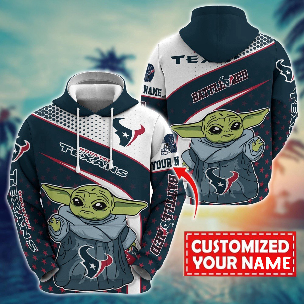 Personalized NFL Houston Texans Baby Yoda Hoodie Unique