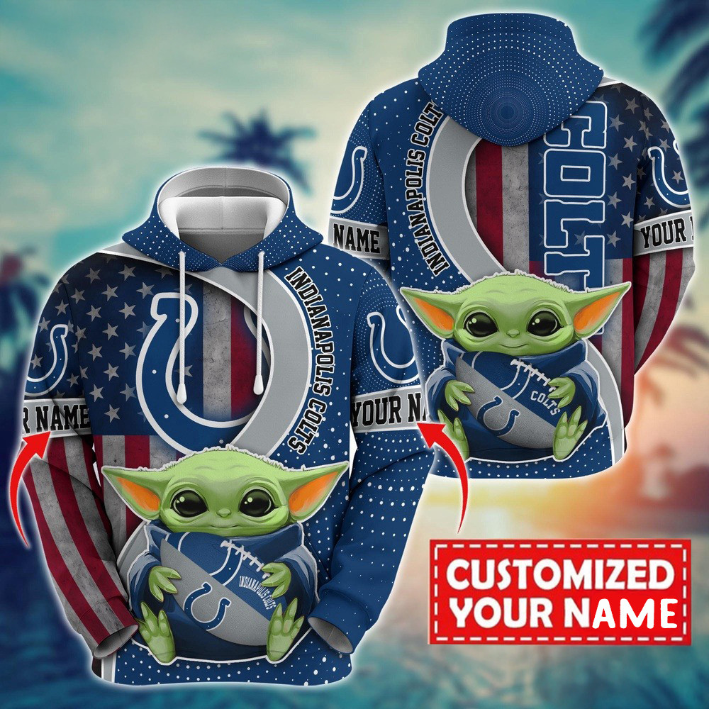 Personalized NFL Indianapolis Colts Baby Yoda Hoodie Best