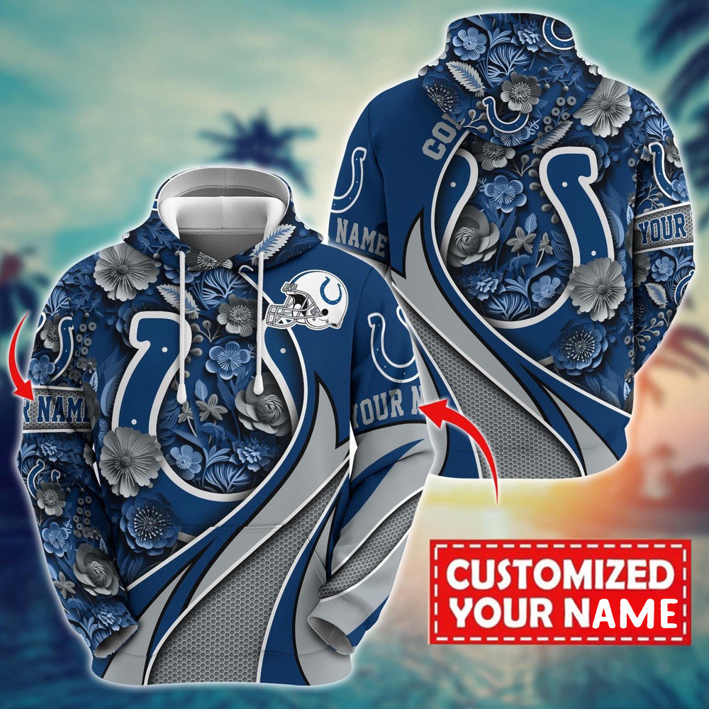 Personalized NFL Indianapolis Colts Flower Hoodie Unique