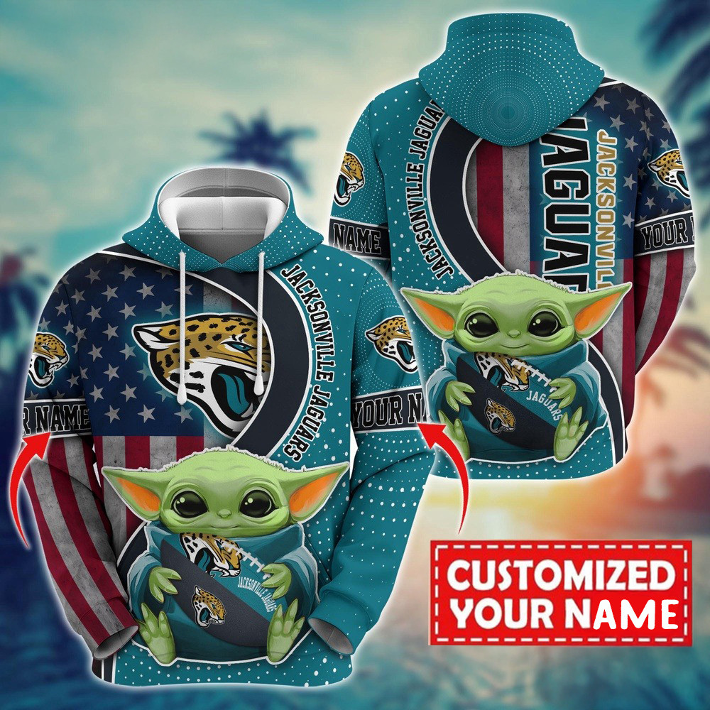 Personalized NFL Jacksonville Jaguars Baby Yoda Hoodie Football Gifts