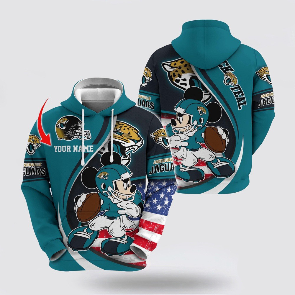 Personalized NFL Jacksonville Jaguars Mickey Mouse 100 Year Anniversary Hoodie