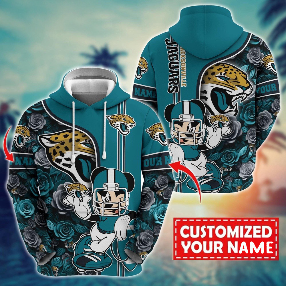 Personalized NFL Jacksonville Jaguars Mickey Mouse Flower Hoodie Best