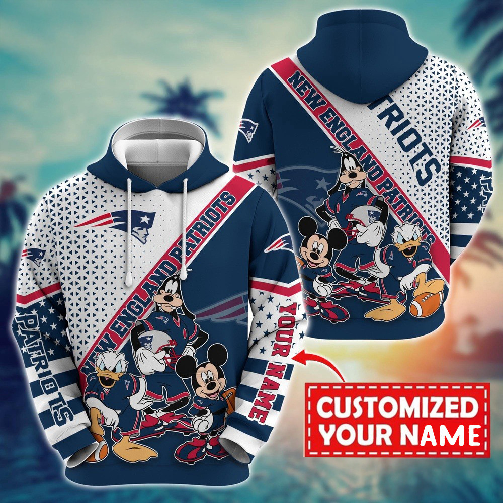 Personalized NFL New England Patriots Character Cartoon Movie Hoodie Gifts For Dad