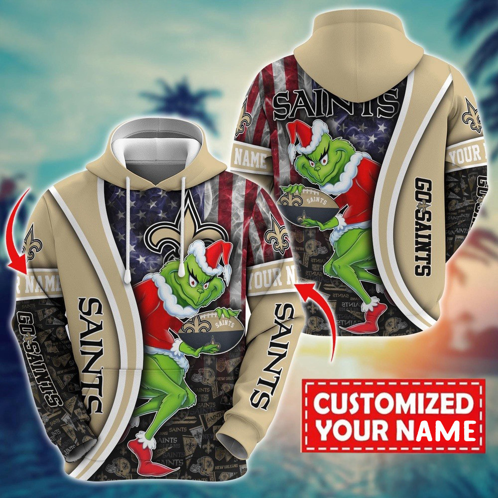 Personalized NFL New Orleans Saints Grinch Hoodie Football