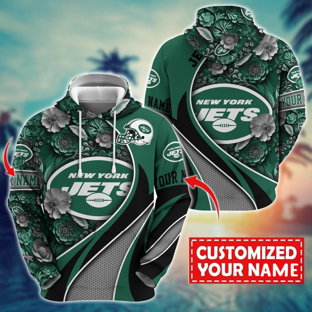 Personalized NFL New York Jets Flower 3D Hoodie Best
