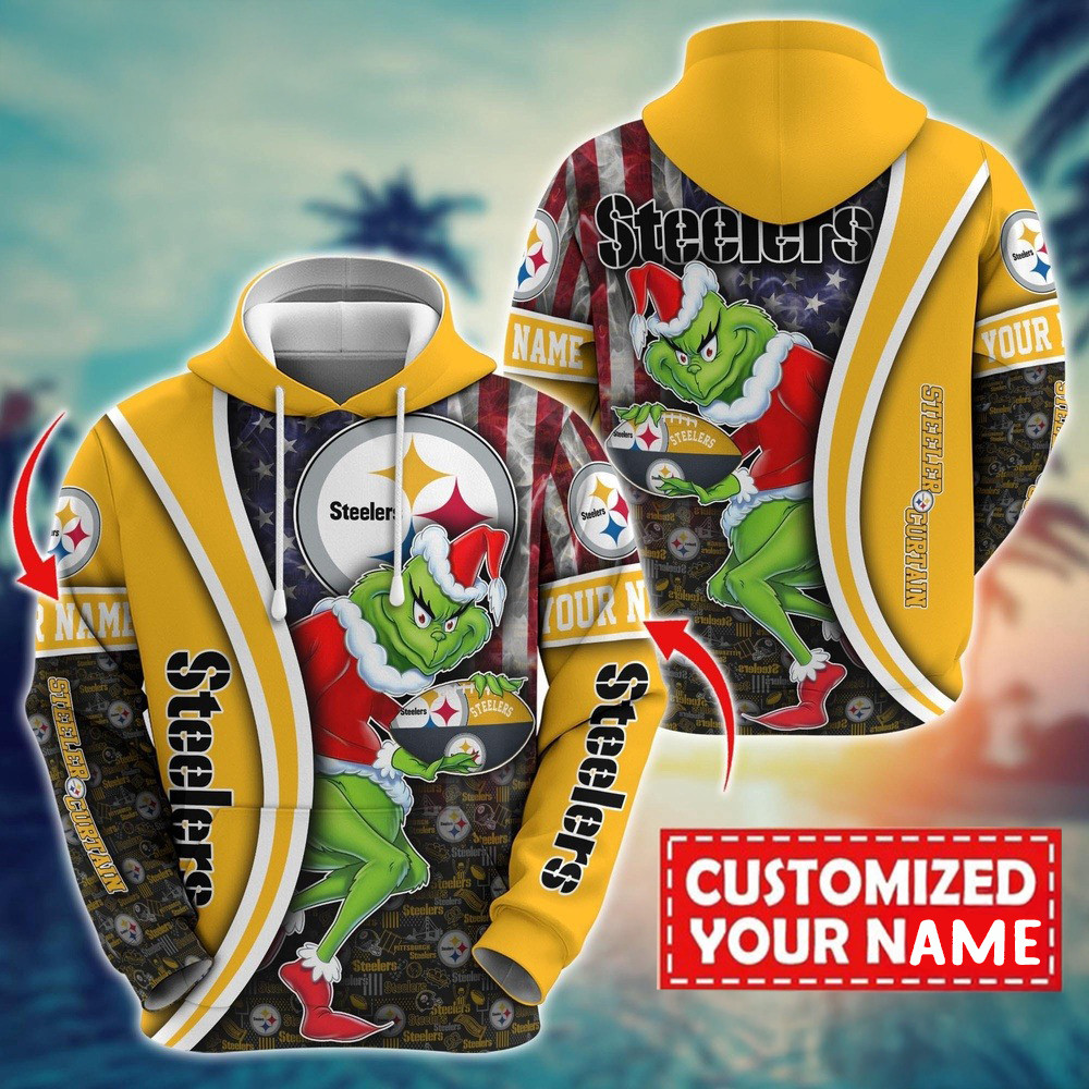 Personalized NFL Pittsburgh Steelers Grinch Hoodie Football