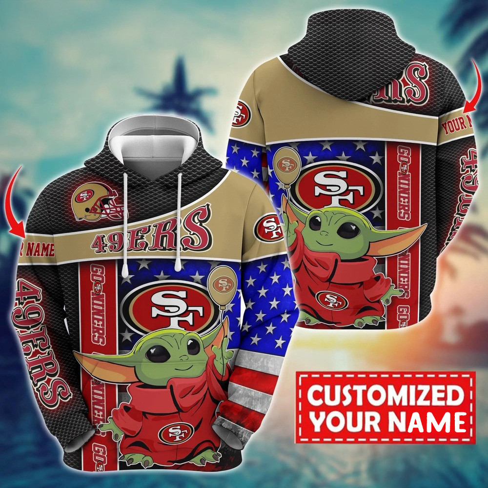 Personalized NFL San Francisco 49ers Baby Yoda Hoodie Unique