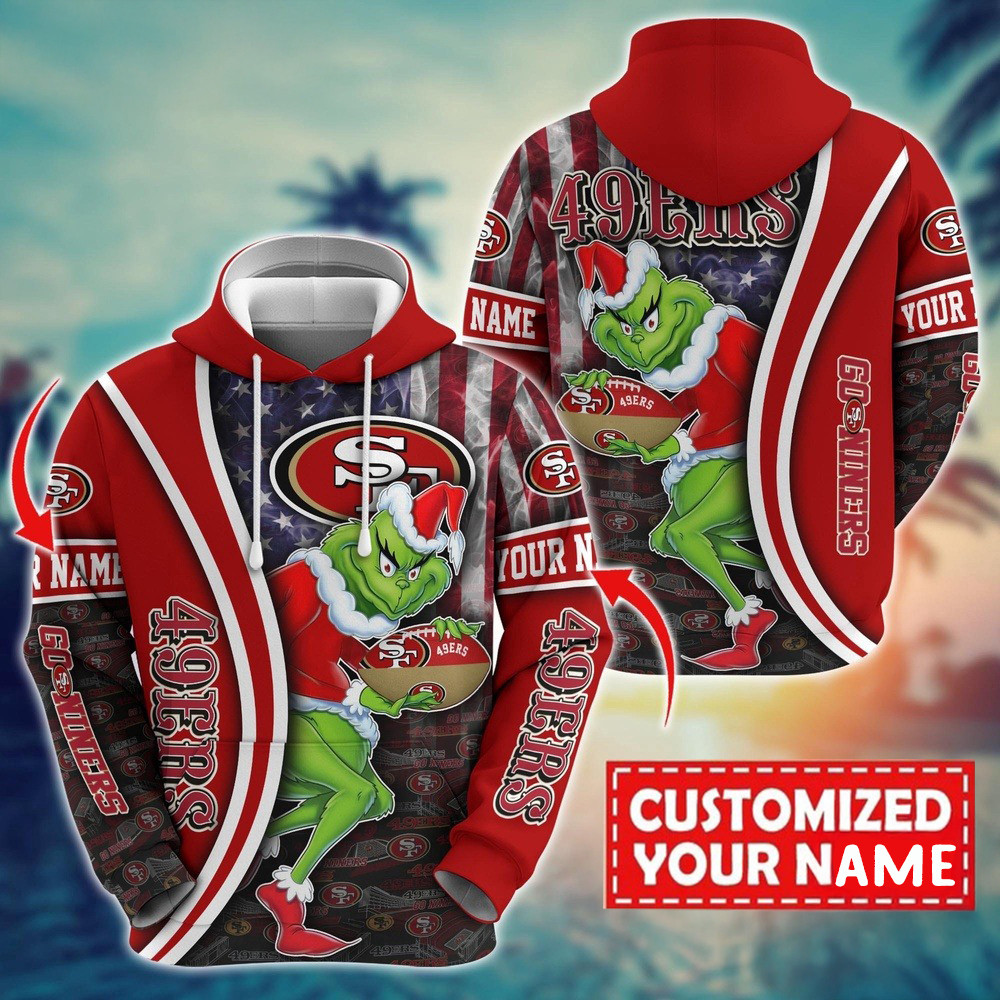 Personalized NFL San Francisco 49ers Grinch Hoodie Best Gifts For NFL Fans