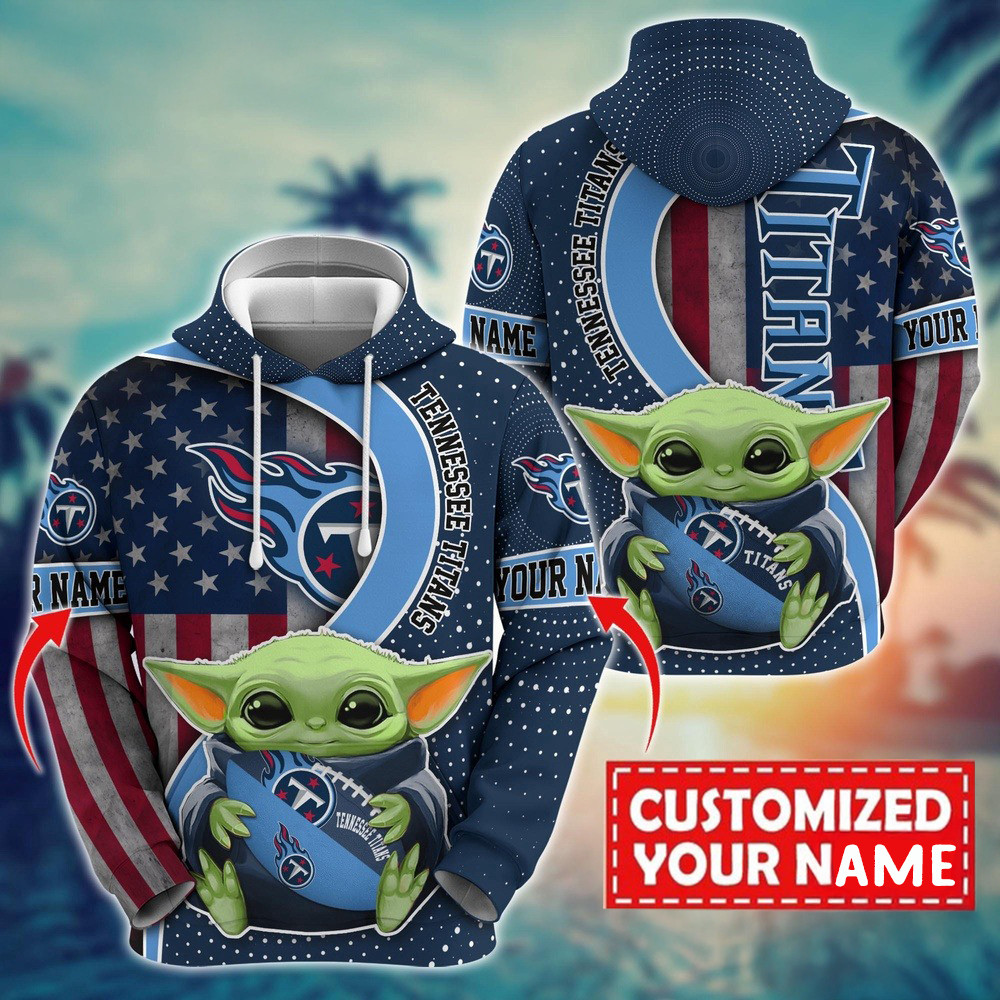 Personalized NFL Tennessee Titans Baby Yoda Hoodie For Fans Football Related Gifts