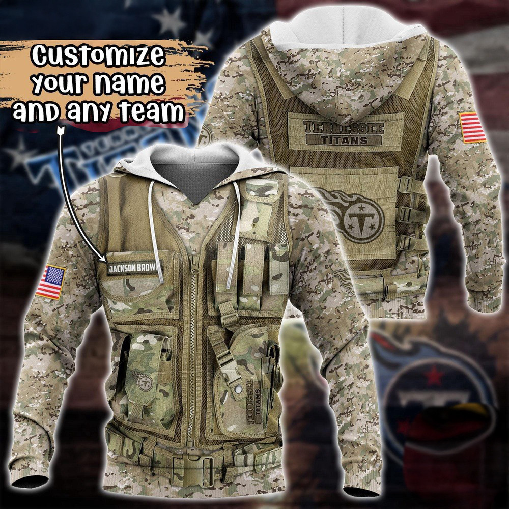 Personalized NFL Tennessee Titans Camo Hoodie Best Football Gifts