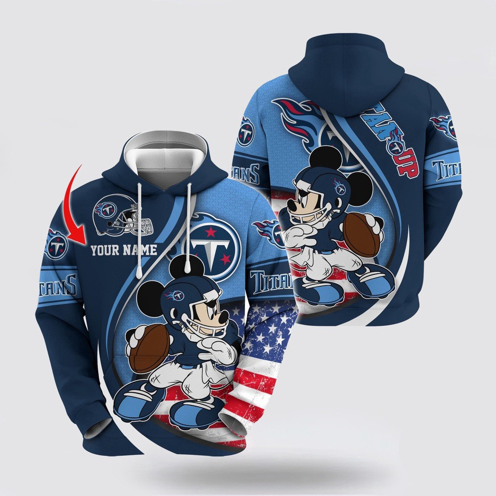 Personalized NFL Tennessee Titans Mickey Mouse 100 Year Anniversary Hoodie Football