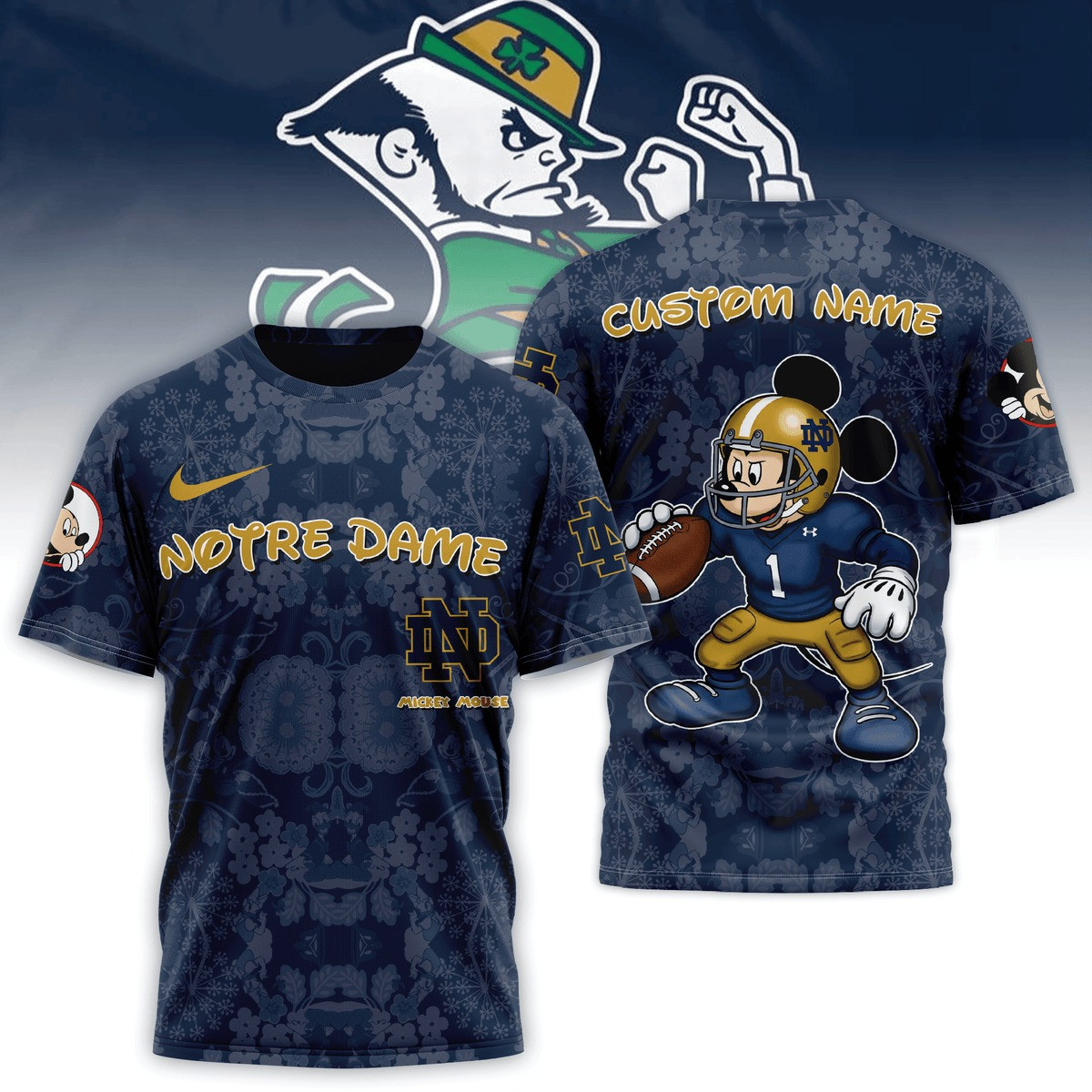 Personalized Notre Dame x Mickey Disney T-Shirt For For Son Oregontrailrvpk Shirt