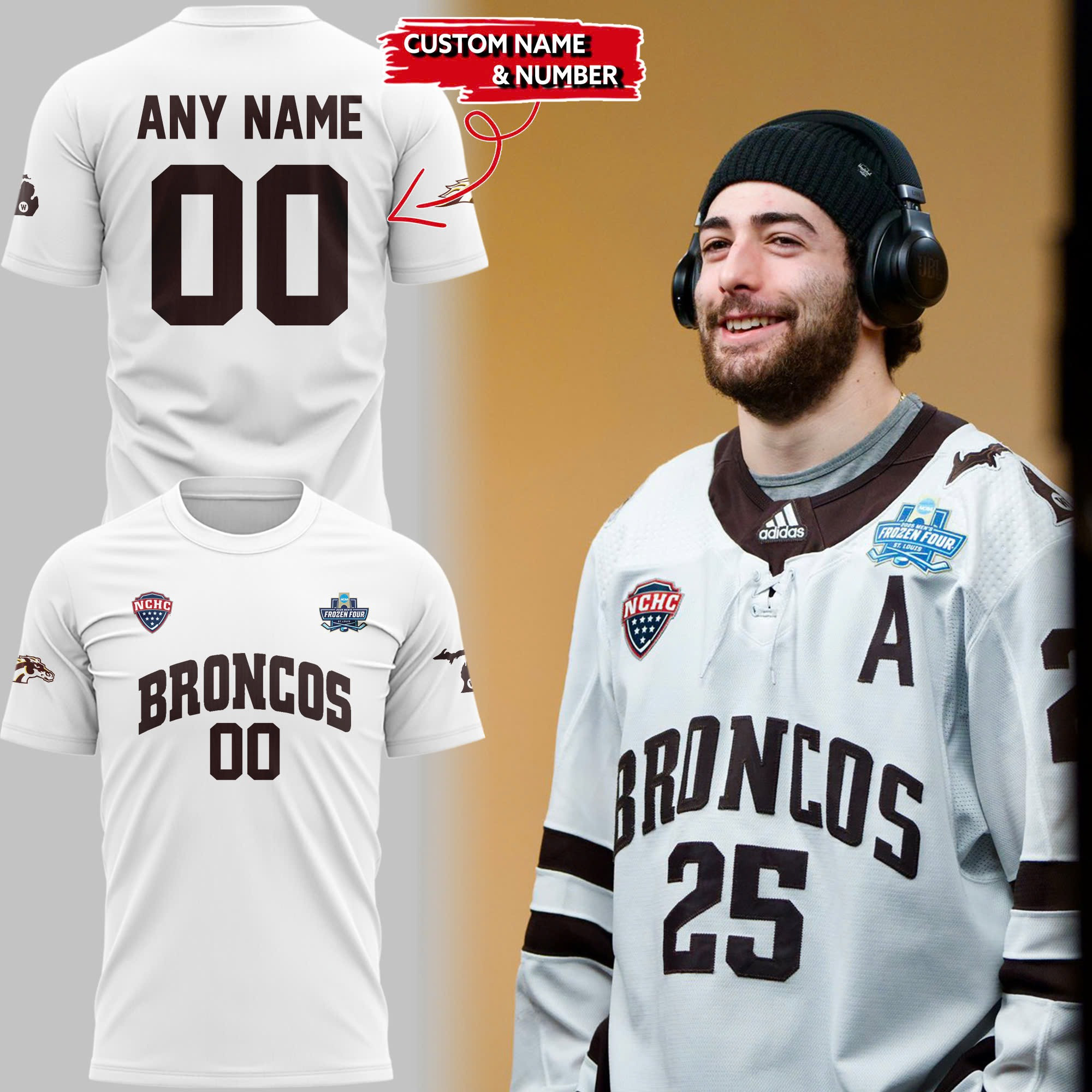 Personalized Western Michigan National Championship Gear T-Shirt 2025 Frozen Four Hockey Merch Oregontrailrvpk Shirt