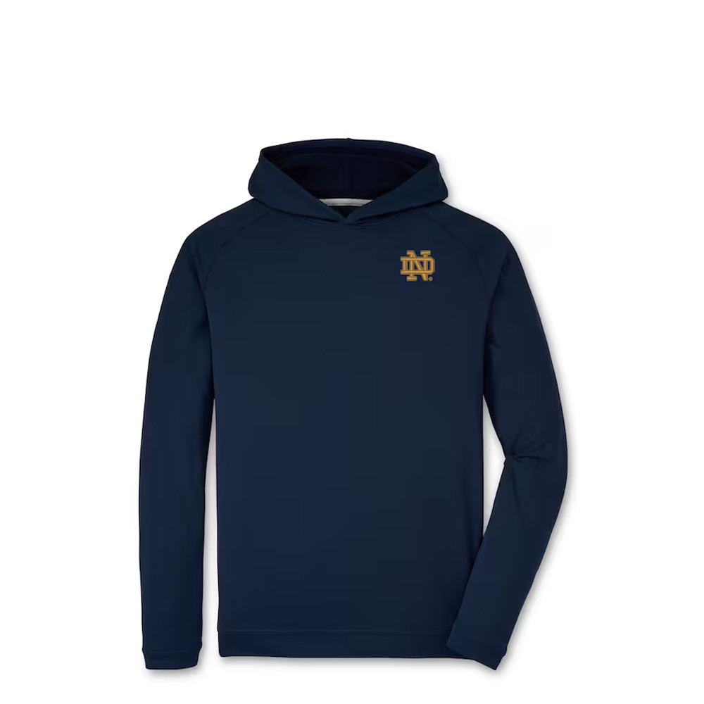 Peter Millar Navy Notre Dame Fighting Irish Pine Performance Hoodie Gifts For Football Fan