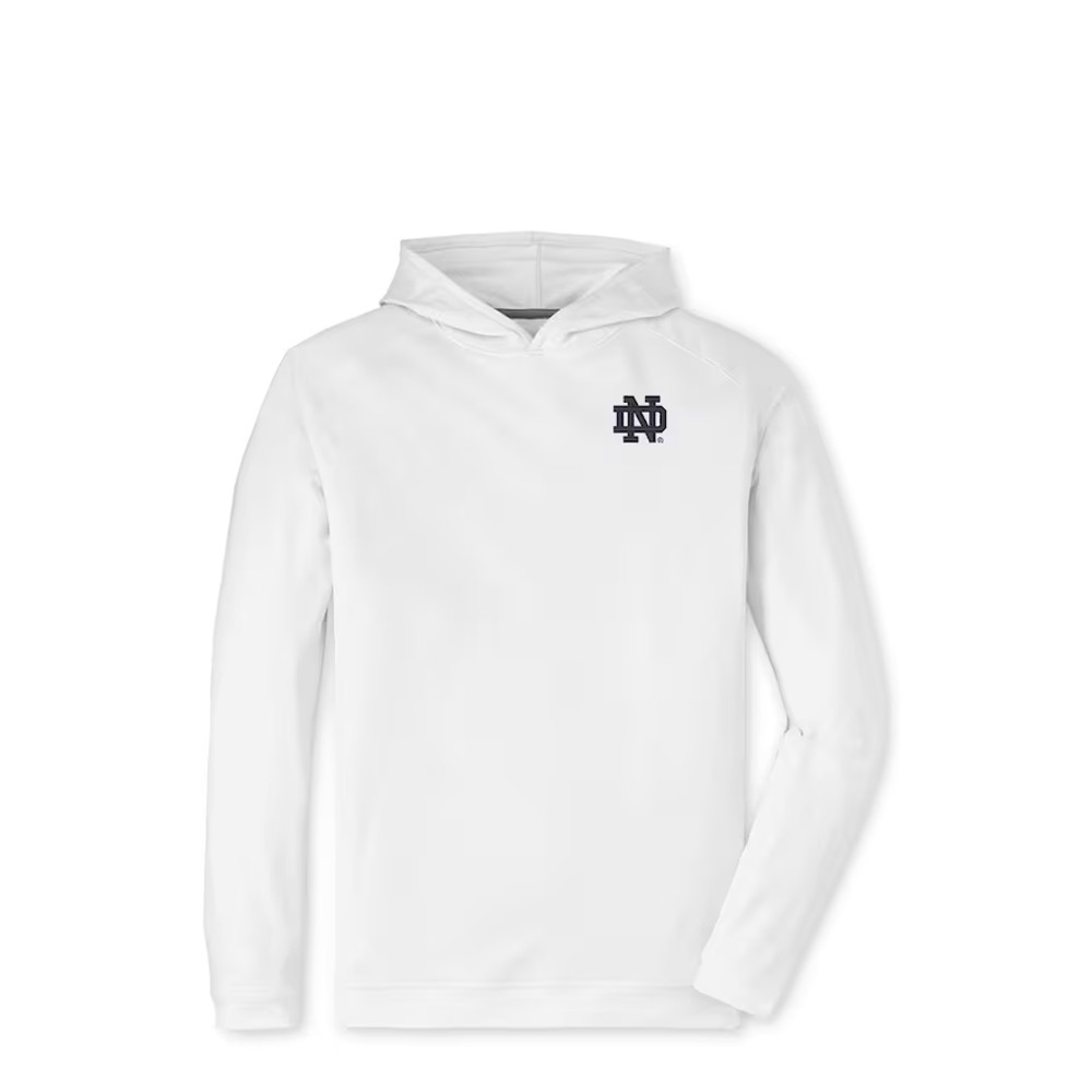 Peter Millar White Notre Dame Fighting Irish Pine Performance Hoodie Gifts For Football Fan
