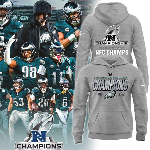 Philadelphia Eagles 2024 NFC Champions Hoodie