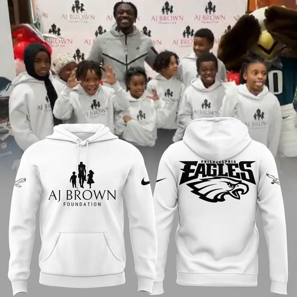 Philadelphia Eagles AJ Brown Foundation Super Bowl LIX 2025 Champions Hoodie Football Lover Gift